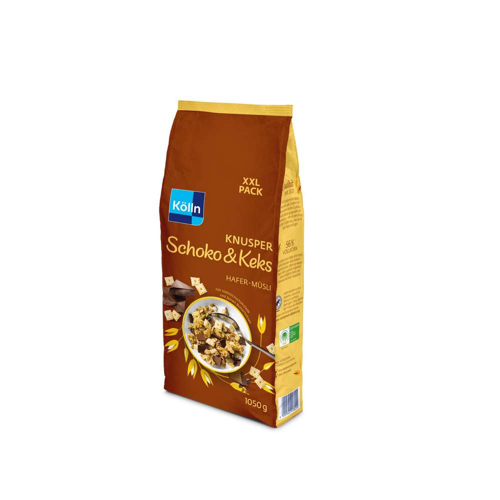 Oat muesli, crunchy chocolate & biscuit