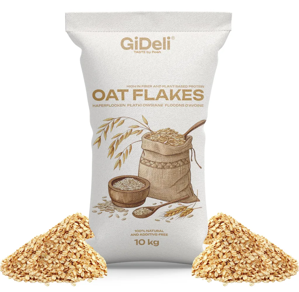 Posh Oat flakes 10kg Delicate Natural Pure Muesli Porridge Baking Pet food Vegan GiDeli