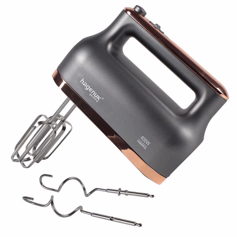 HAGENUK hand mixer with 400 watts of power and 5 speed settings