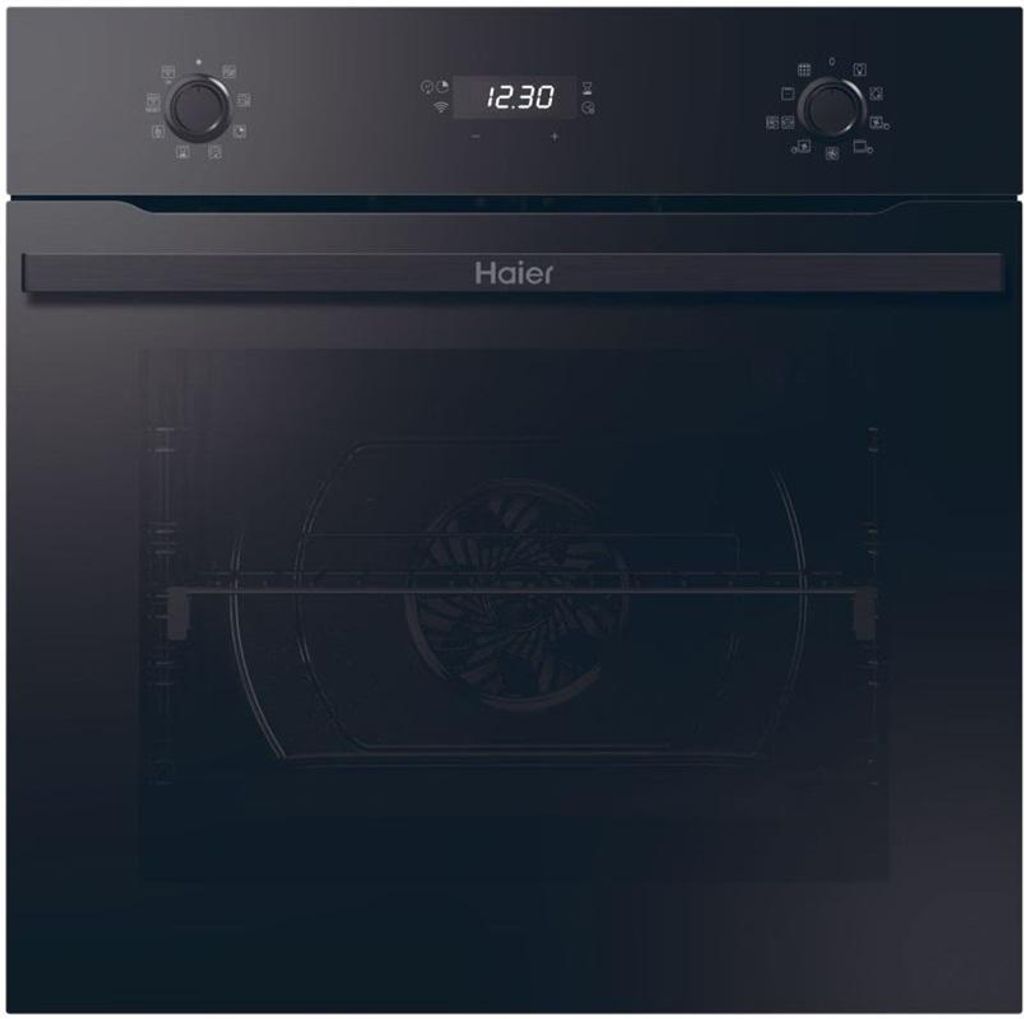 Haier I-Direct Series 2 HWO60SM2E9B, Electric Oven, Pyrolytic, Integrated, Black, Rotary Control, Front