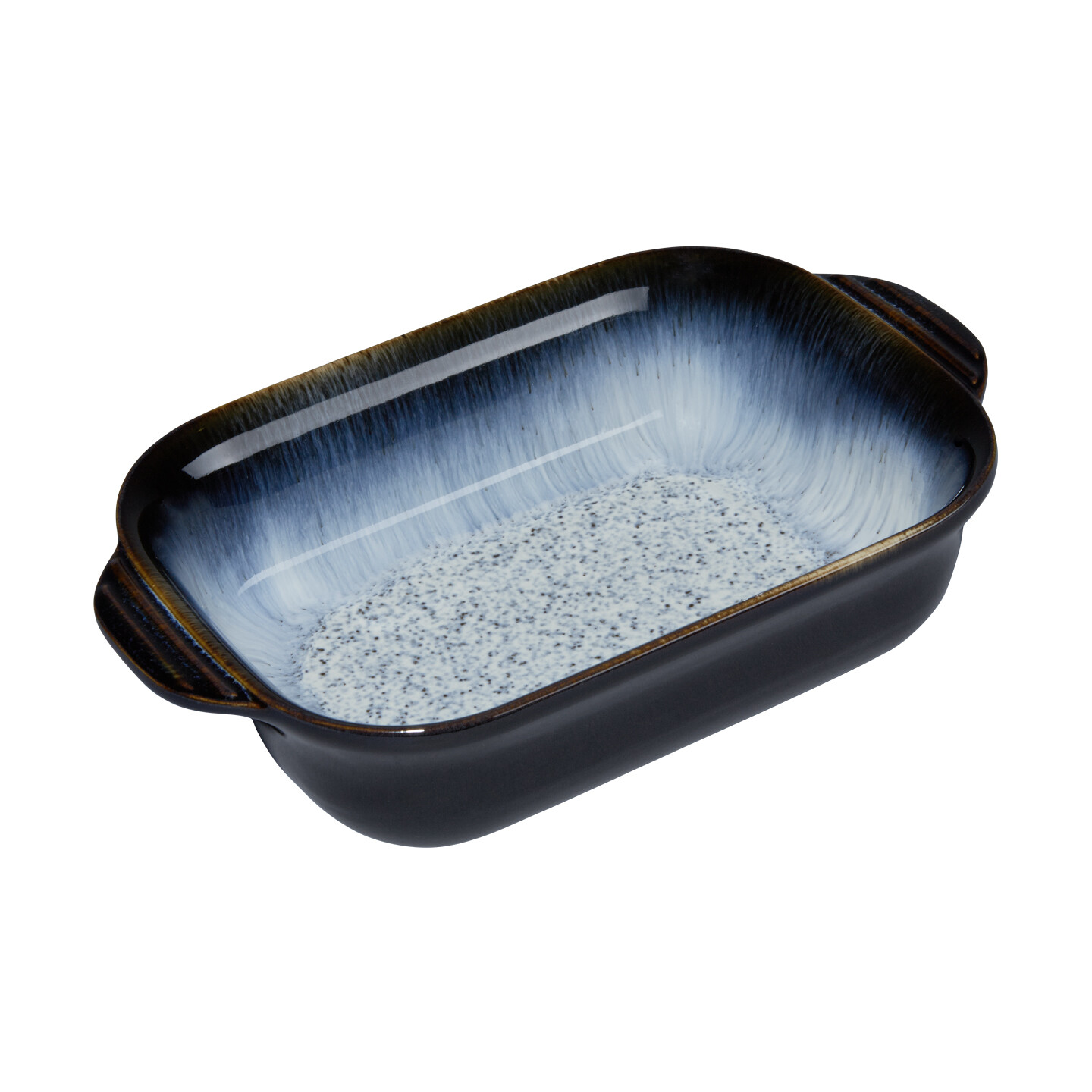 Denby Halo Casserole Dish, Black-Blue, Small, Rectangular