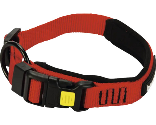 beeztees Premium Dog Collar Parinca Red 30-35 cm x 2 cm with Strain Relief Nylon