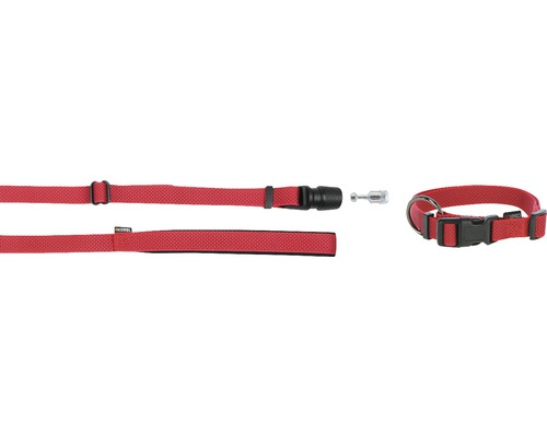 Hornbach Collar and leash GoLeyGo Flat 20 mm 140-200 cm red