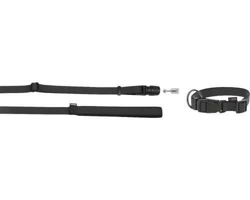 Hornbach Collar and leash GoLeyGo Flat 20 mm 140-200 cm black