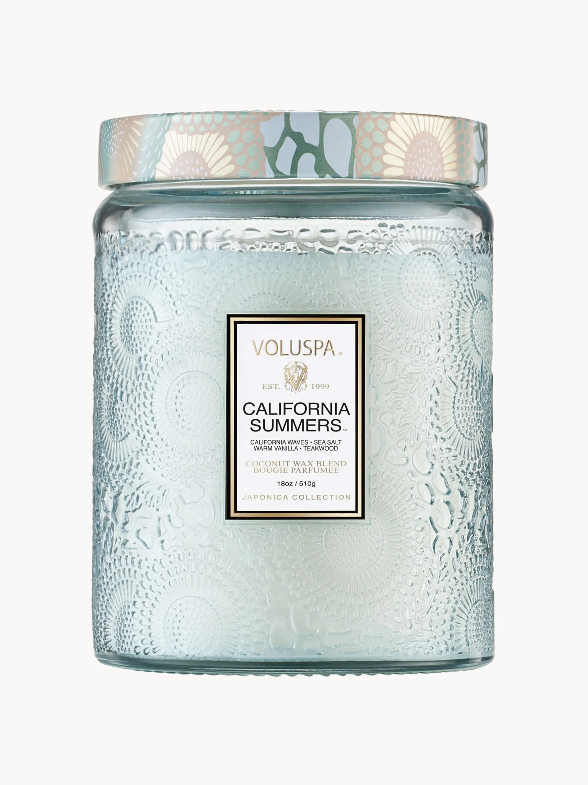 Voluspa Handmade scented candle California Summers (Sea salt, Warm vanilla, Teak wood)
