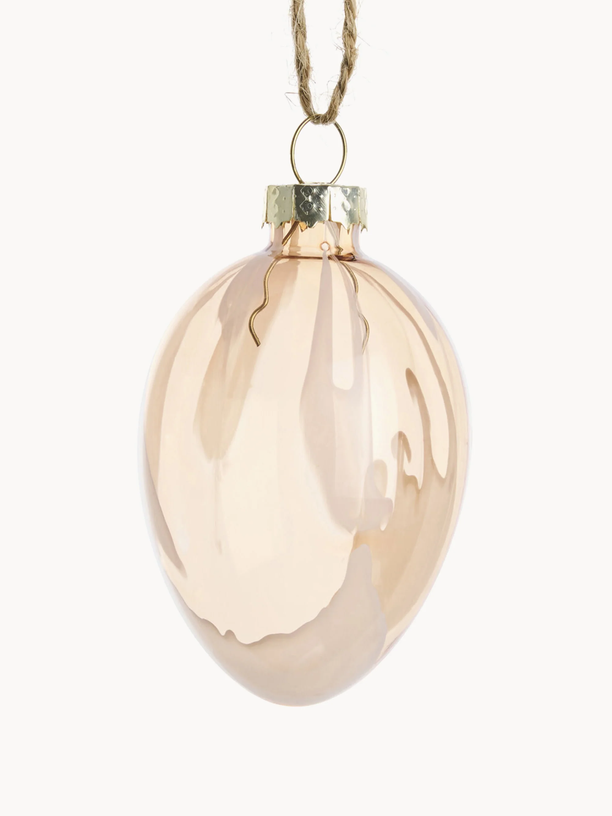 Lene Bjerre Handmade Easter decoration eggs Flomina, set of 6, Peach, Transparent