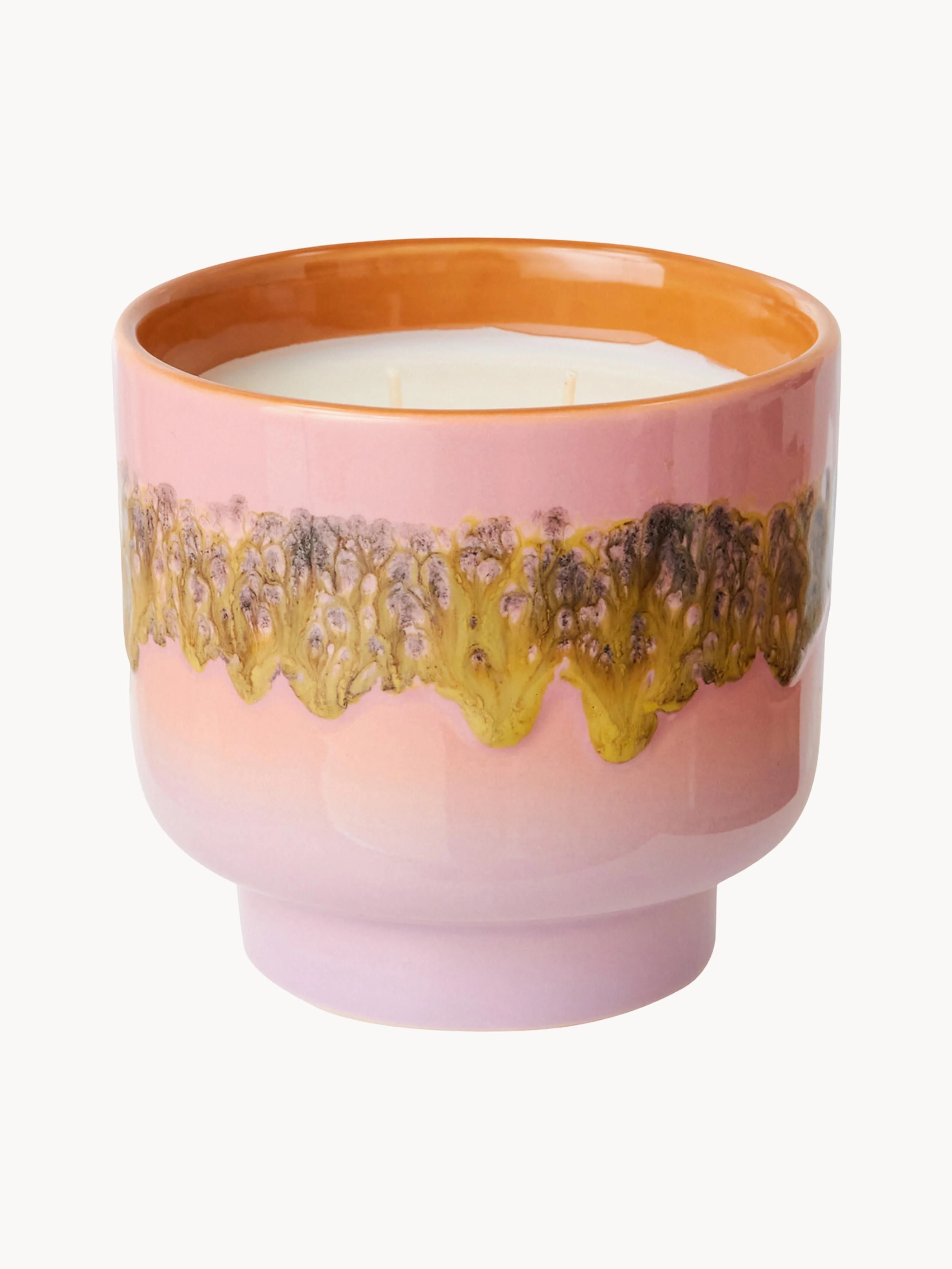 HKliving Handmade two-wick scented candle 70s (rose & vanilla), Roses & Vanilla