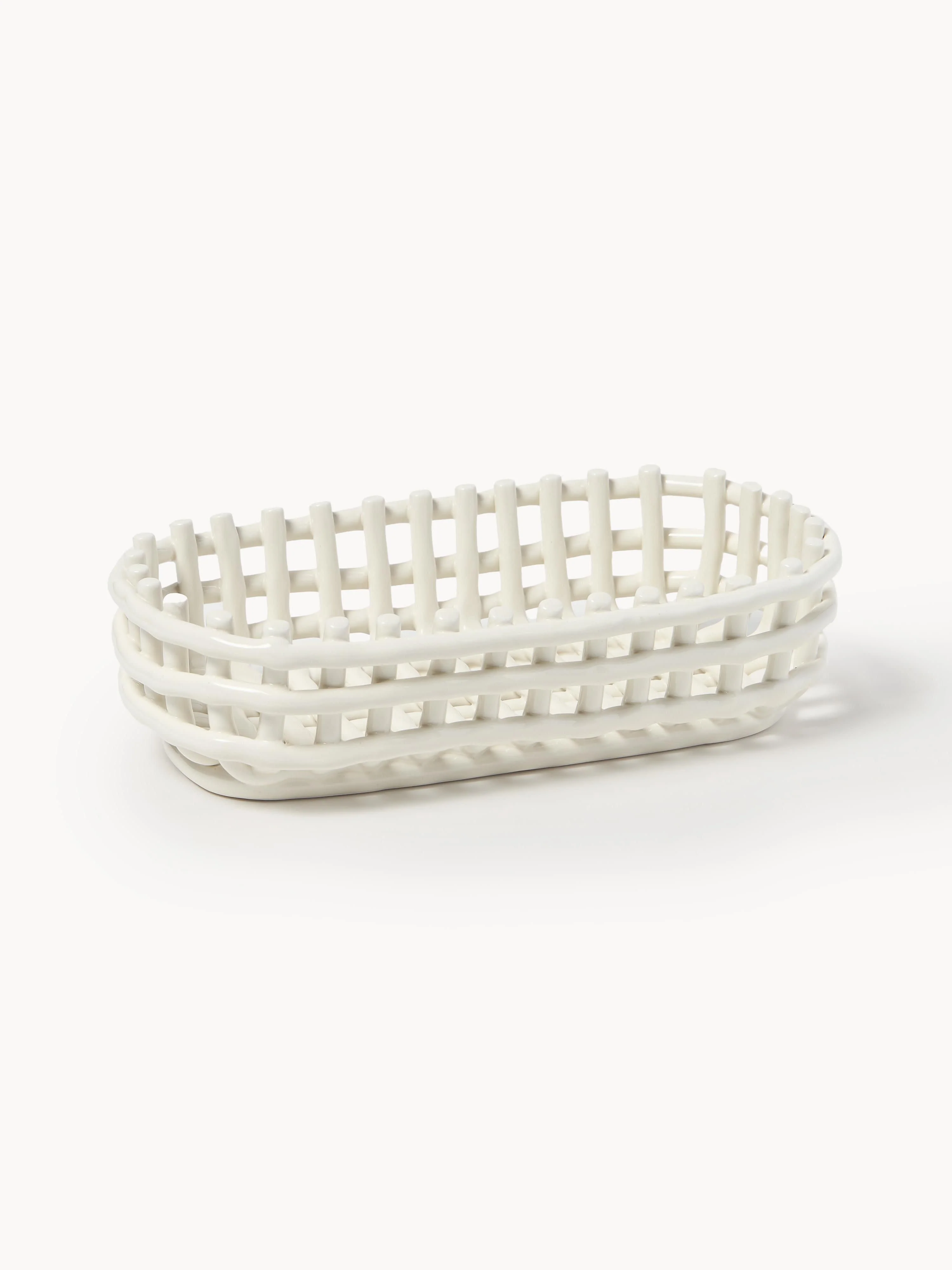 Ferm Living Handmade ceramic storage basket Nalan, Off White