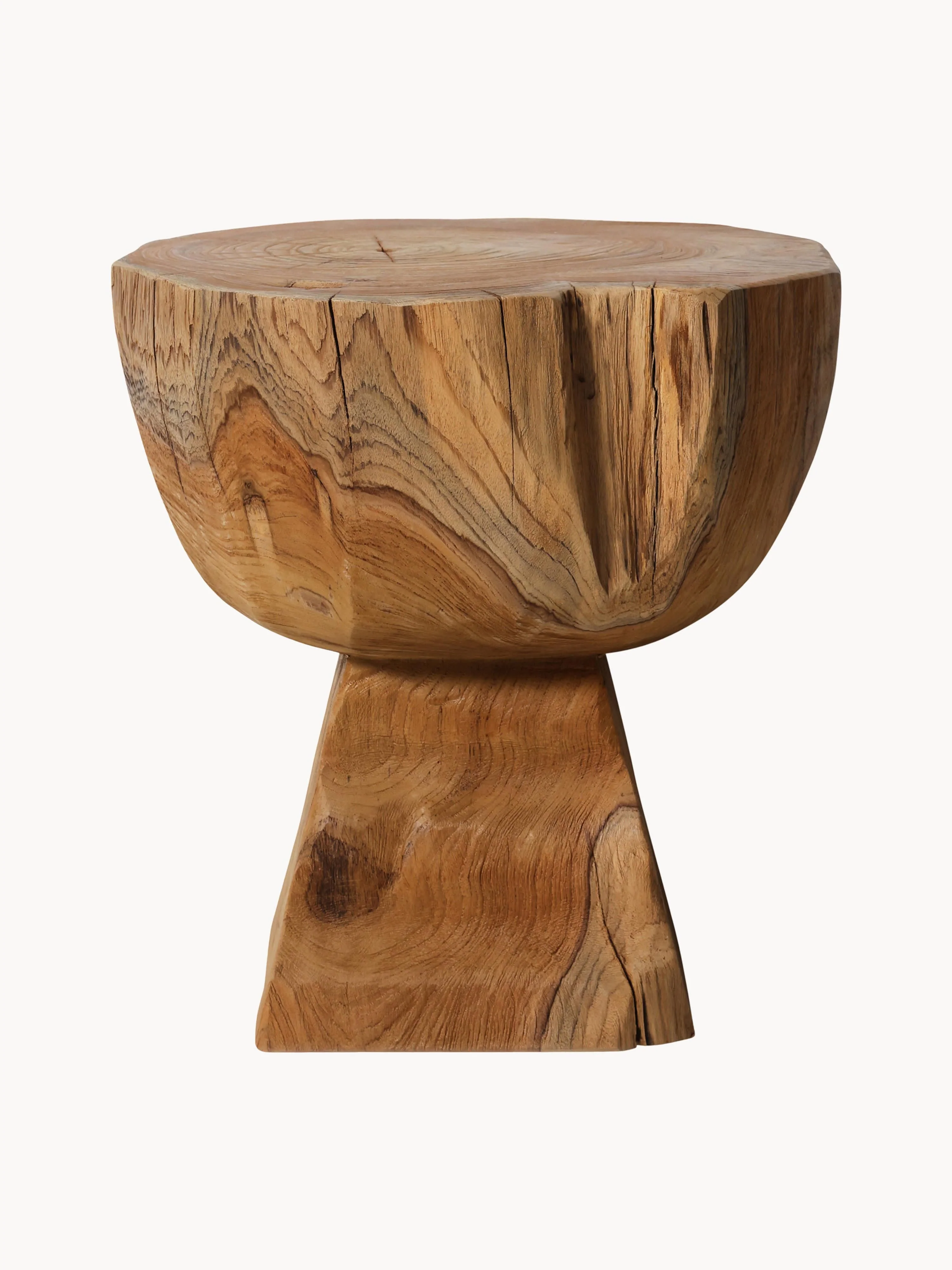HKliving Handcrafted stool made of teak wood