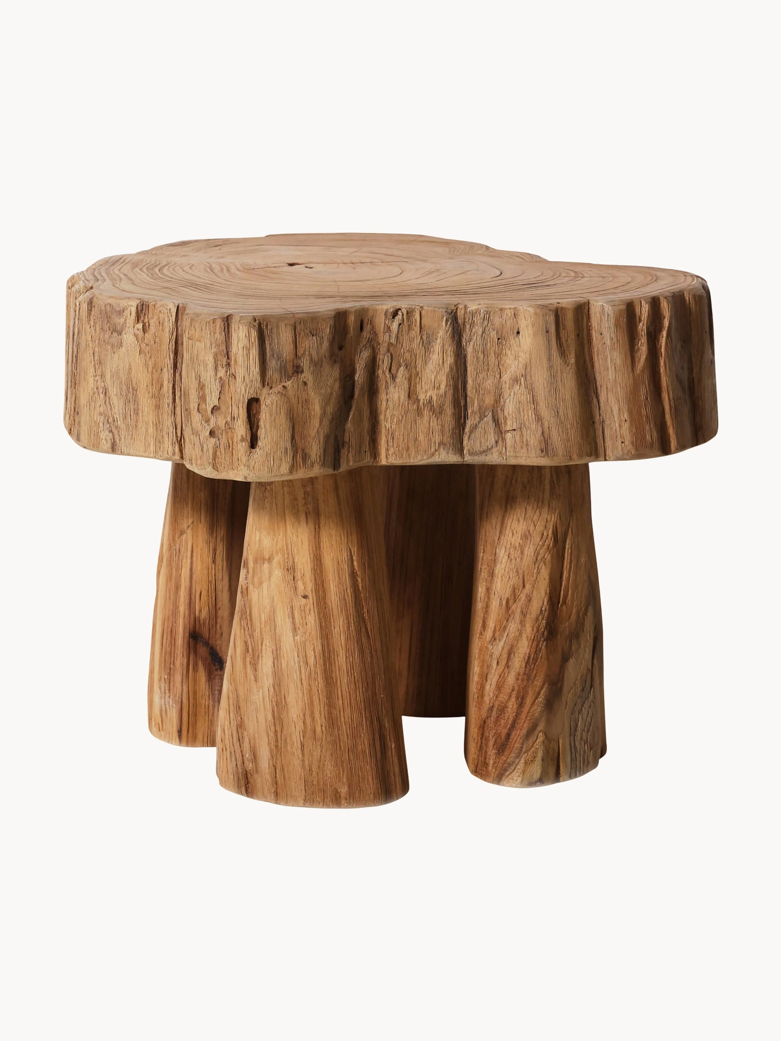 HKliving Handcrafted Log stool made of teak wood