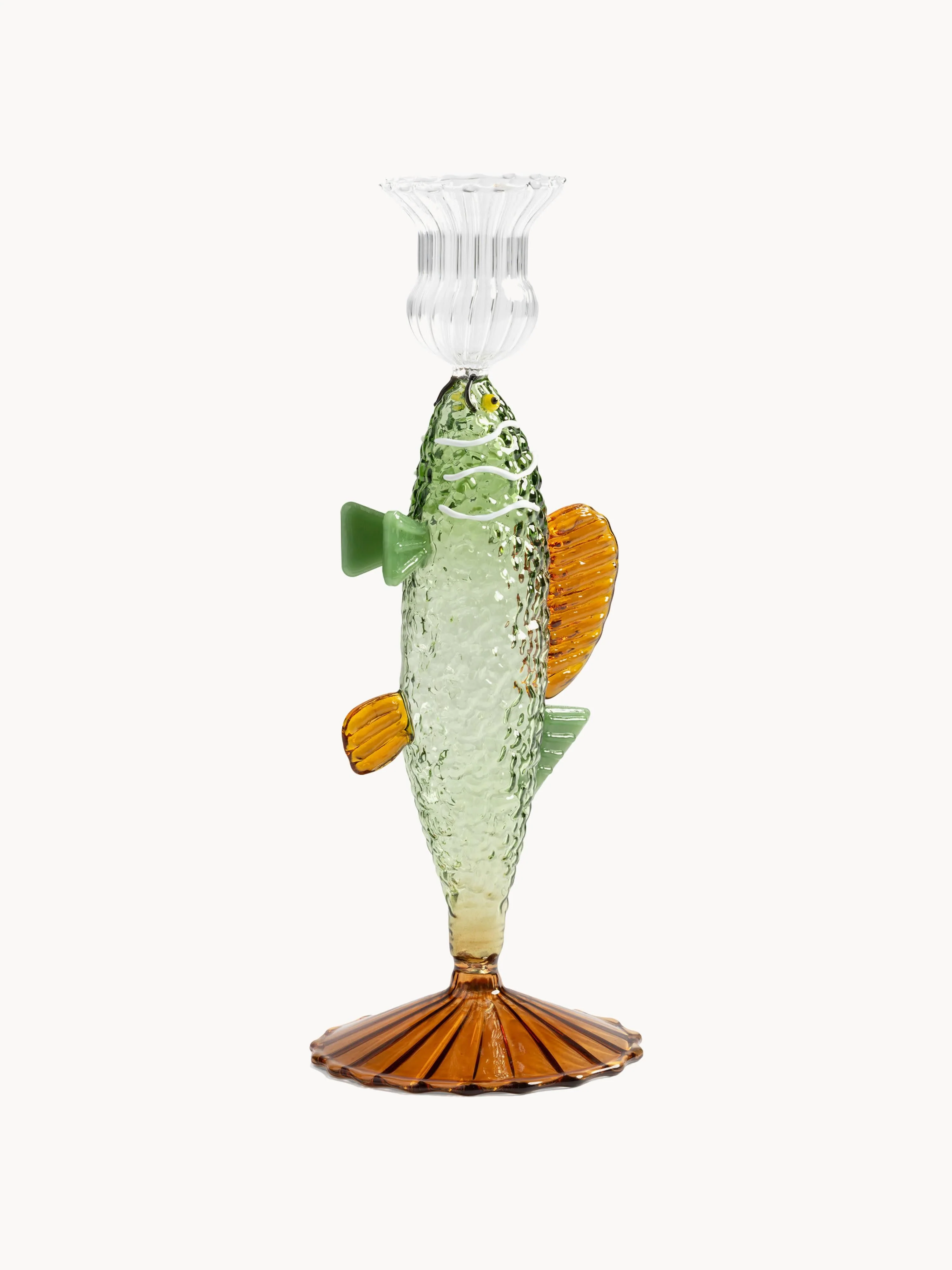 &k Amsterdam Handmade Fish candle holder made of borosilicate glass