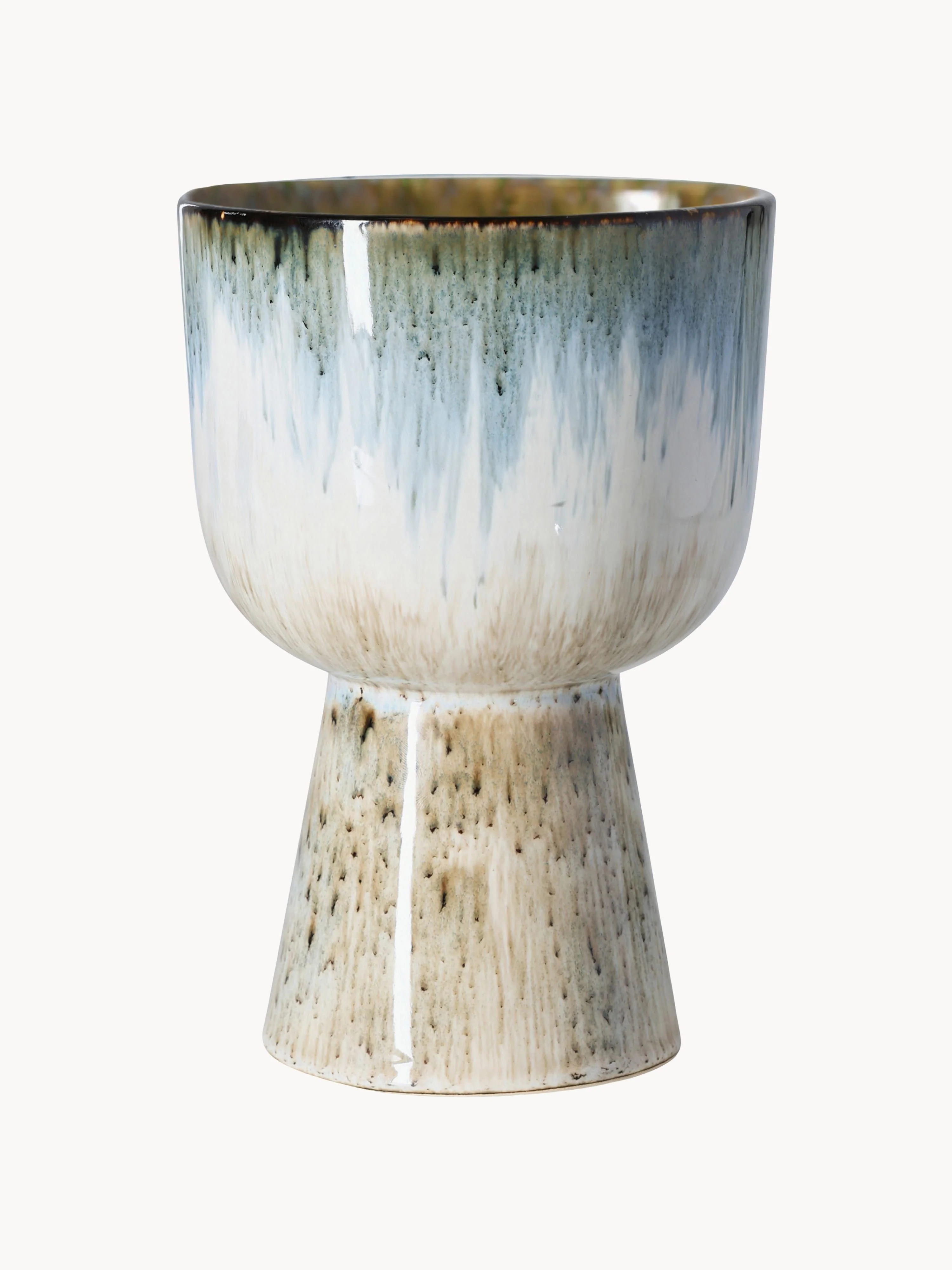 HKliving Handmade retro planter with reactive glaze