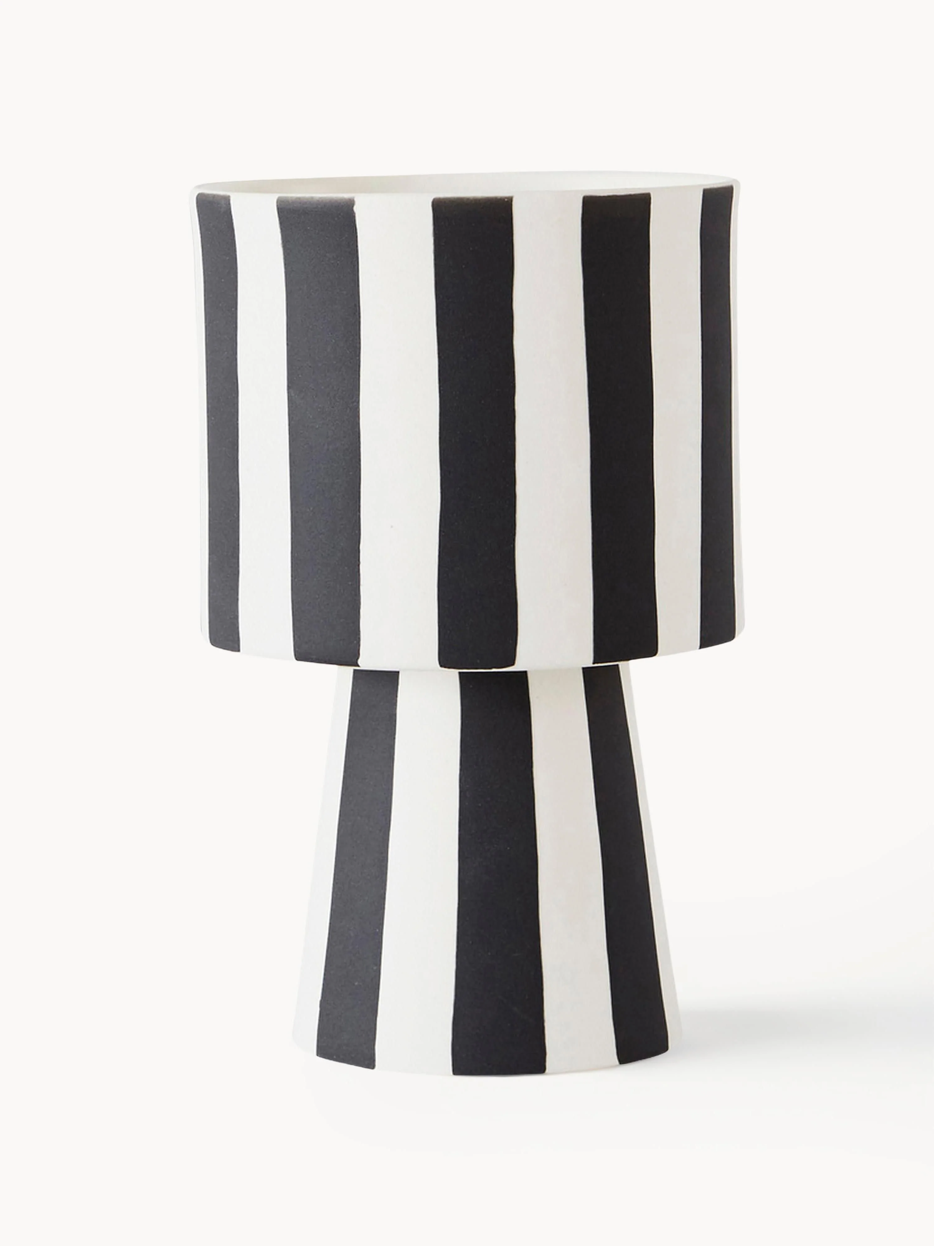Oyoy Living Design Handmade ceramic planter Toppu, H 15 cm, Black-and-white