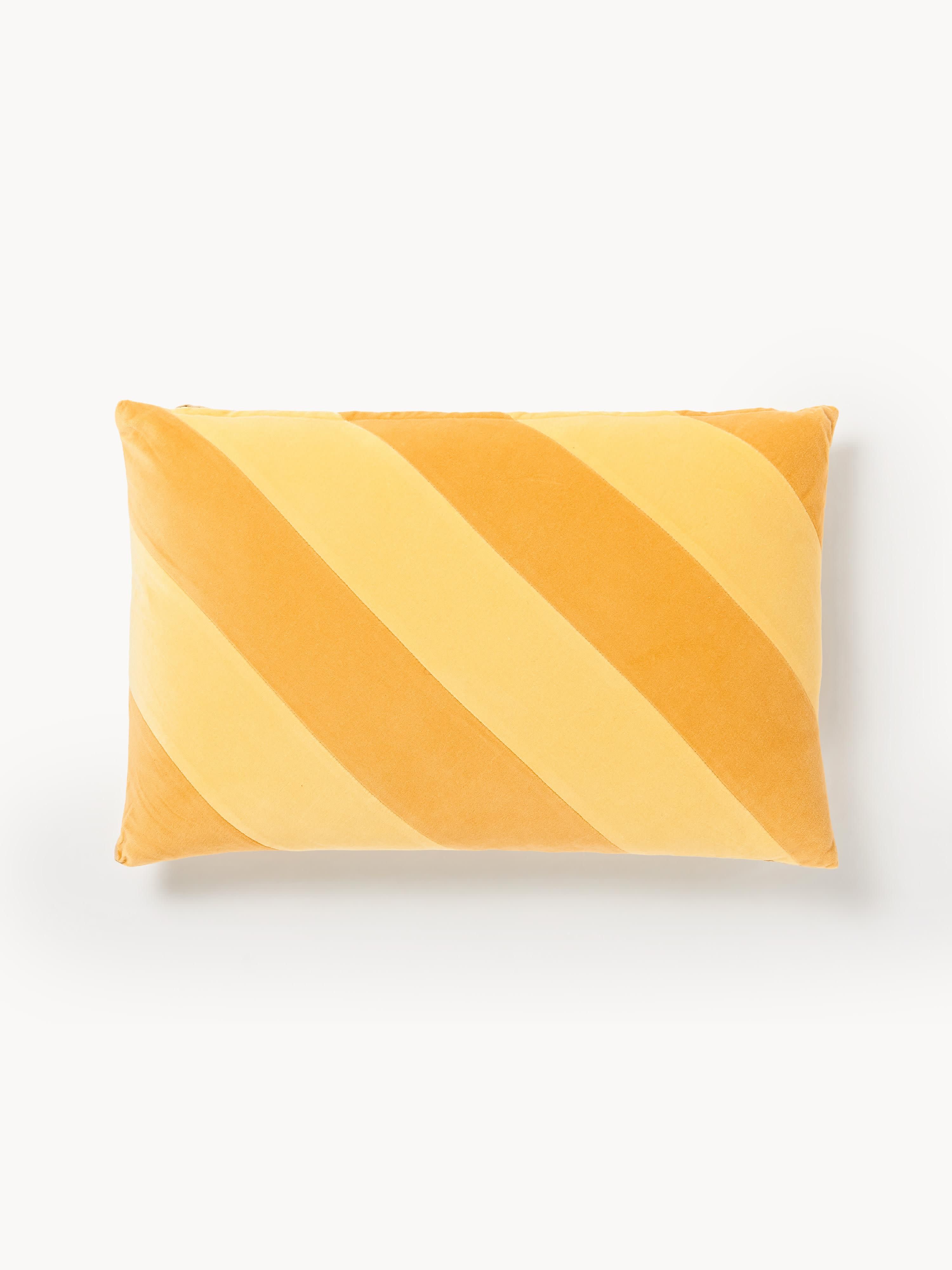 HKliving Handmade cotton cushion April, Orange, mustard yellow