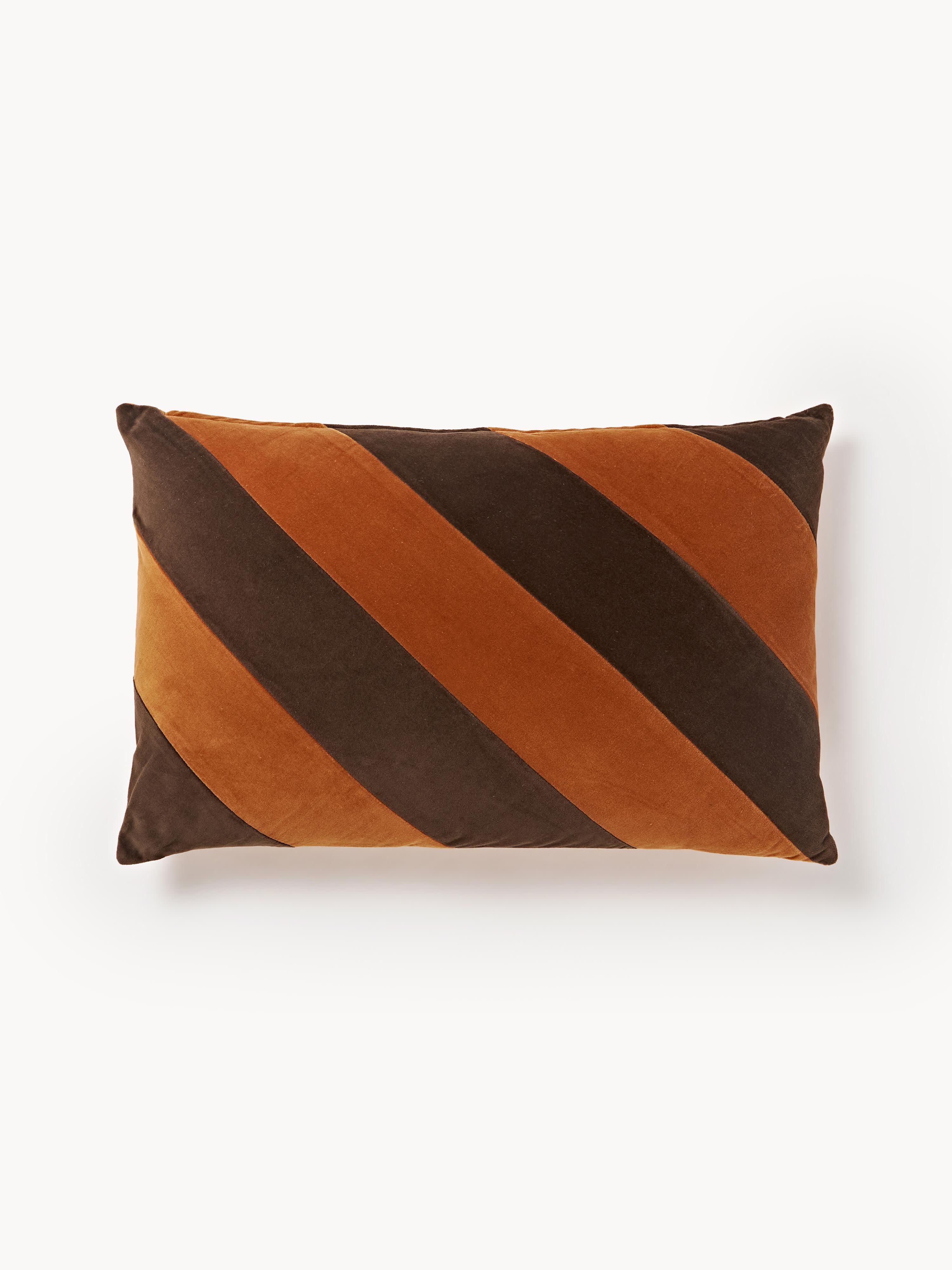 HKliving Handmade cotton cushion September, Brown, Black