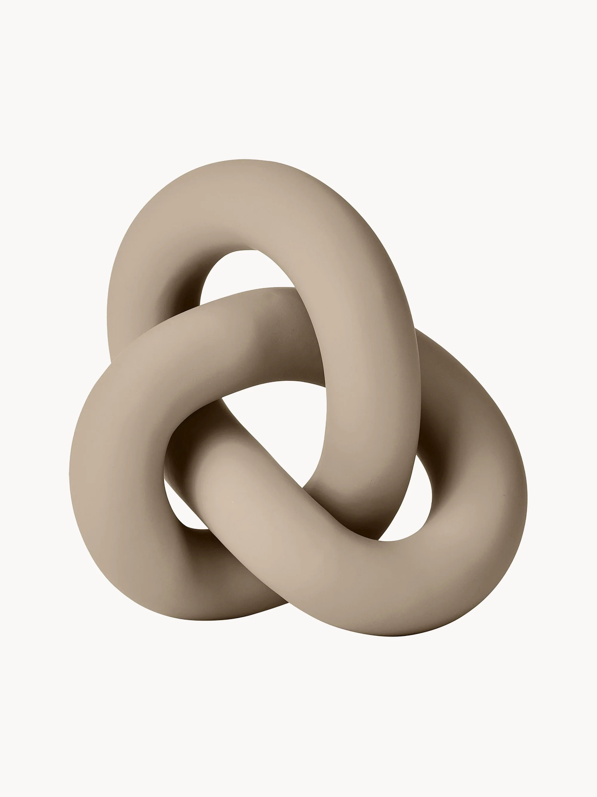 Cooee Design Handmade decorative object Knot, H 9 cm, Beige, matte