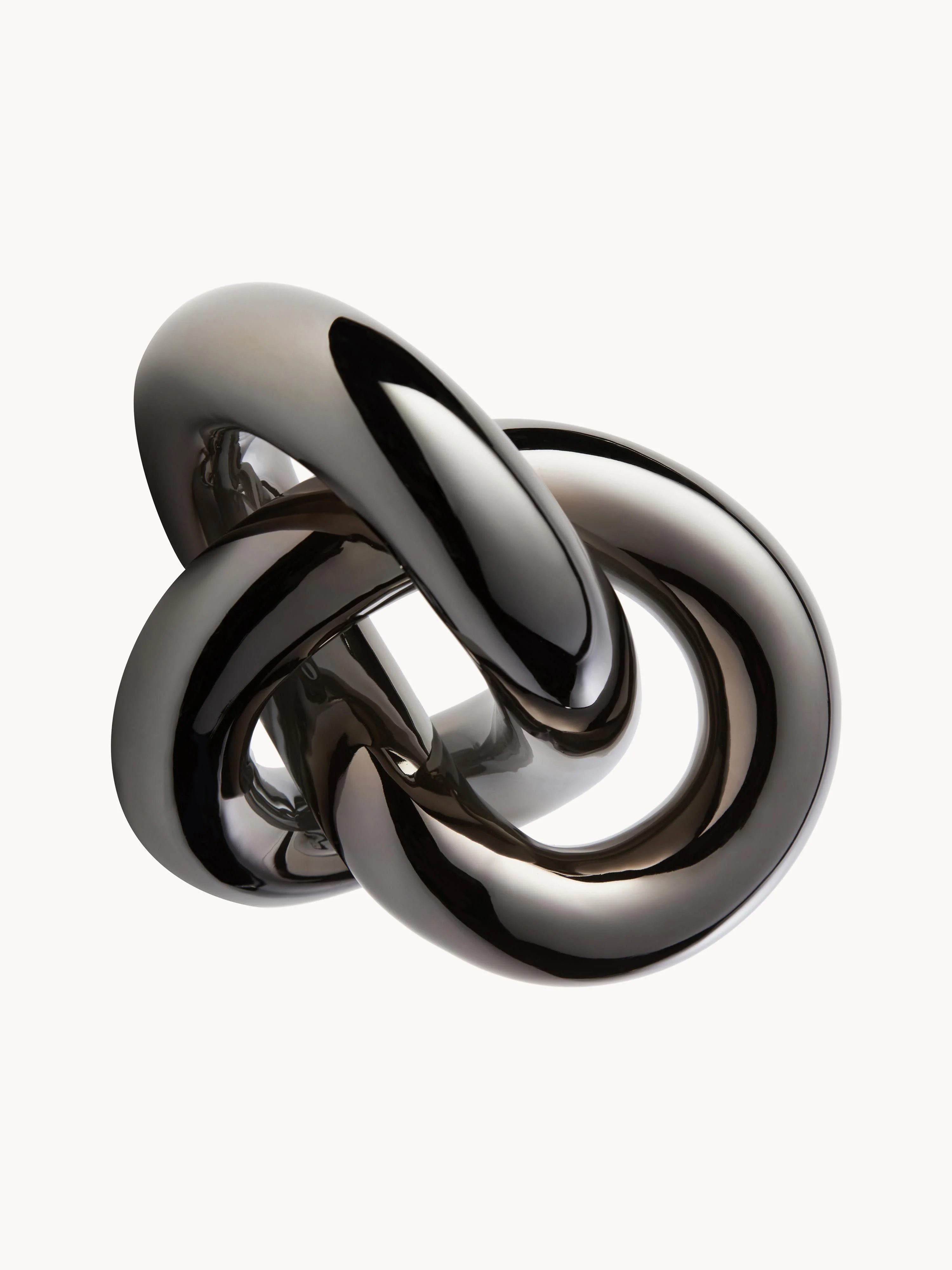 Cooee Design Handmade decorative object Knot, H 9 cm, Dark silver with a glossy surface