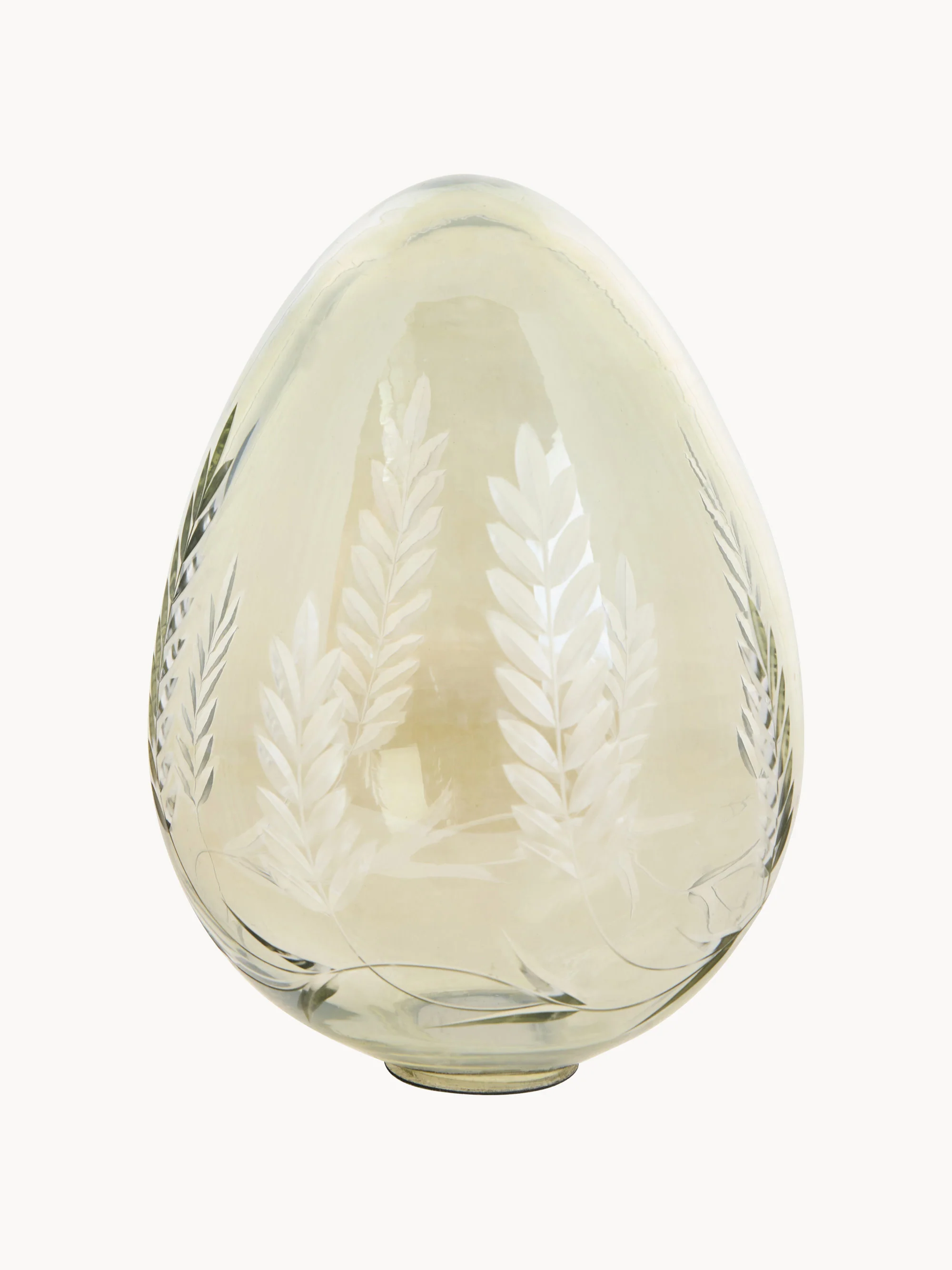 Lene Bjerre Handmade decorative Easter egg Crissilia, H 16 cm, Light green, transparent