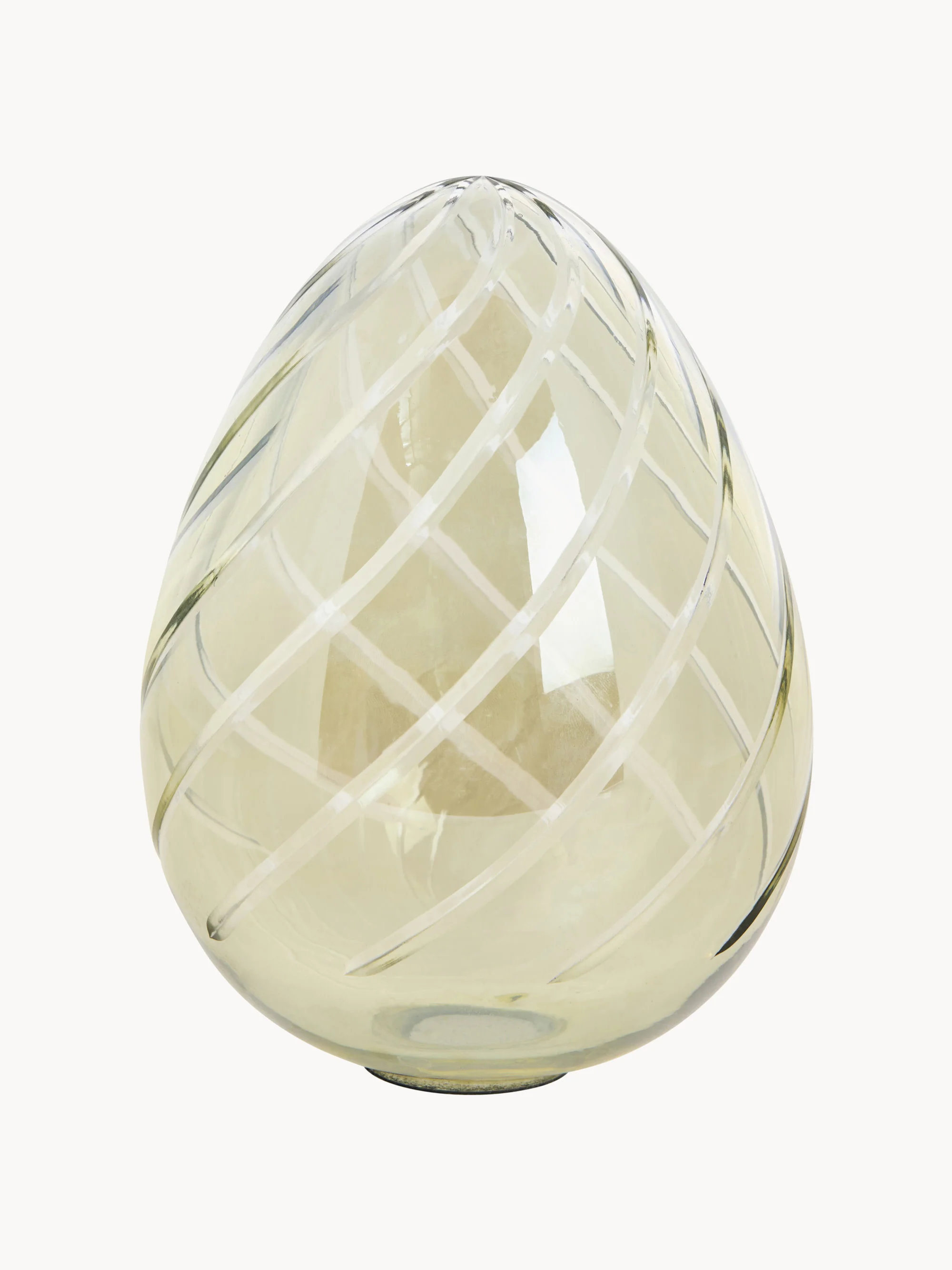 Lene Bjerre Handmade decorative Easter egg Crissilia, H 20 cm, Light green, transparent