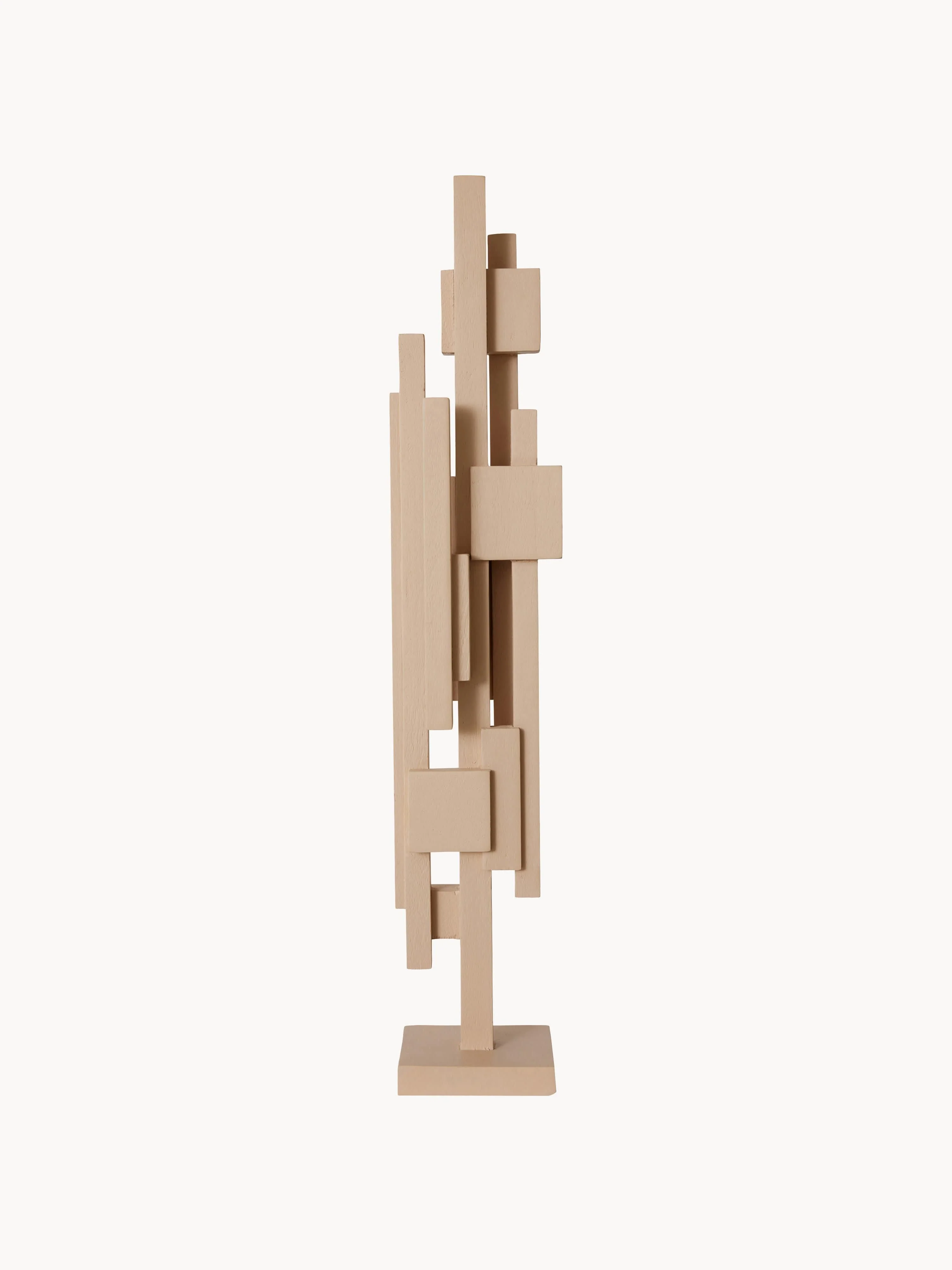 HKliving Handmade decorative object skyline made of teak wood
