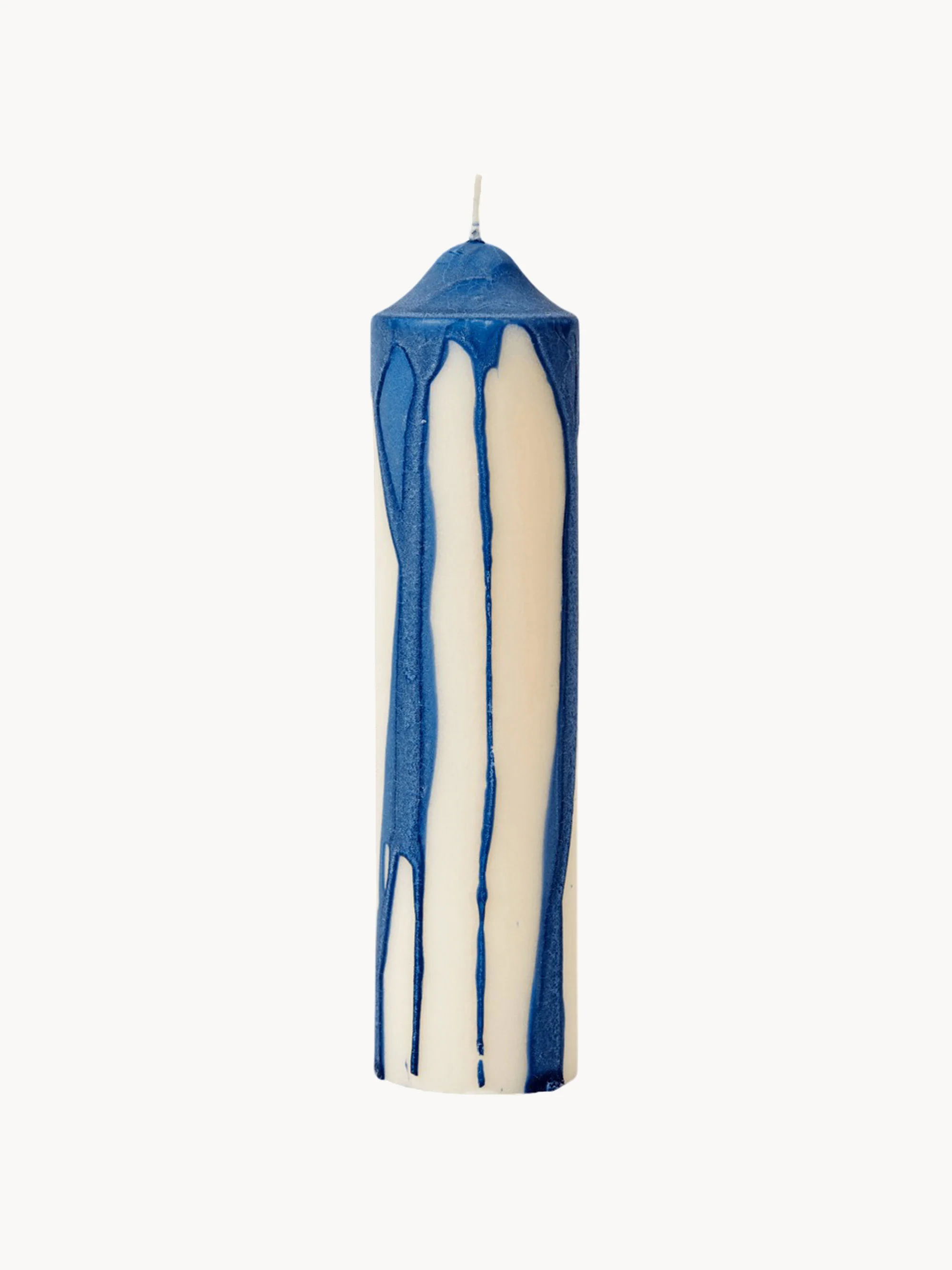 Ferm Living Hand-dried candle Dryp, Blue, Off White
