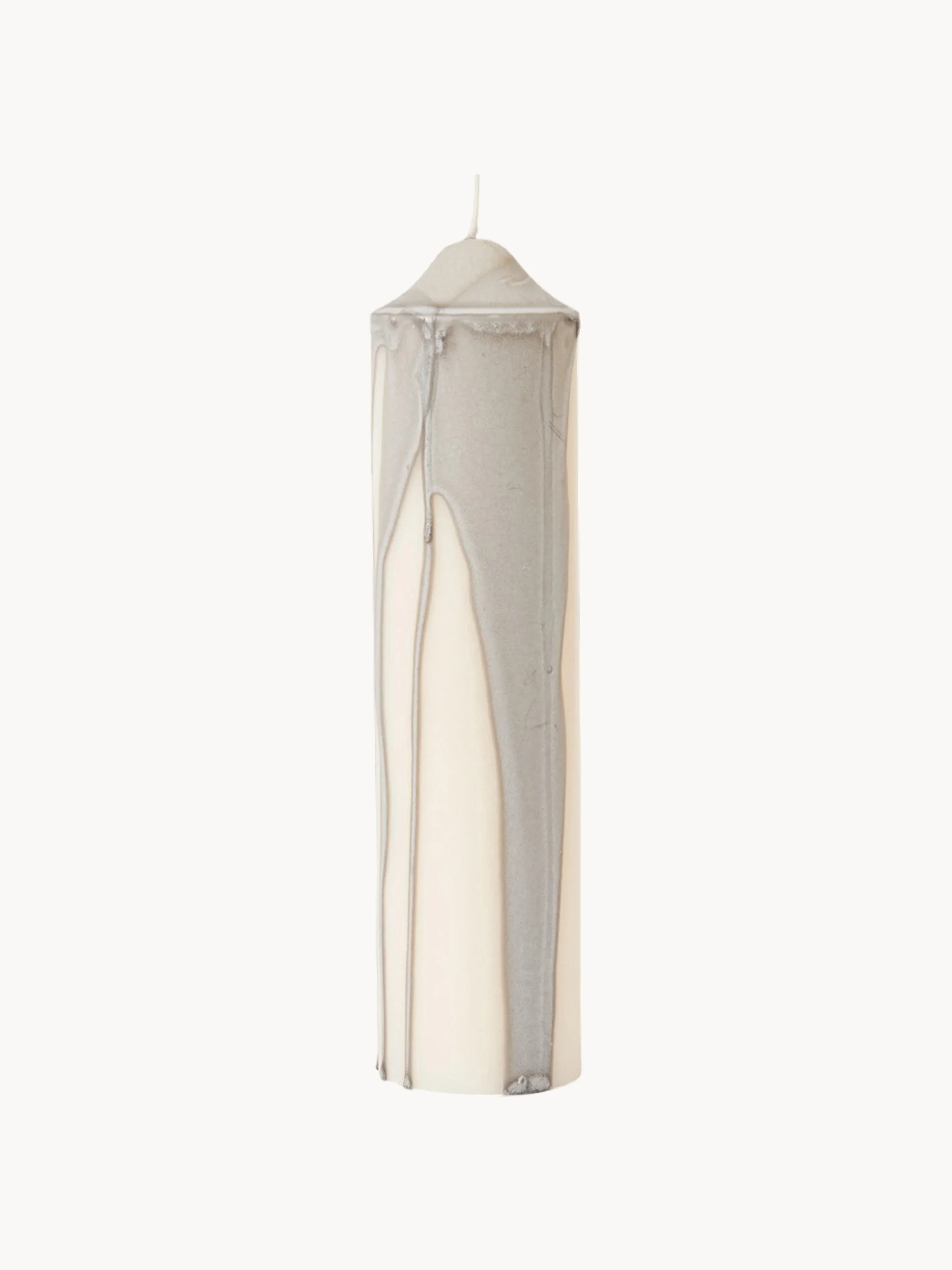 Ferm Living Hand-dried candle Dryp, Light grey, off-white
