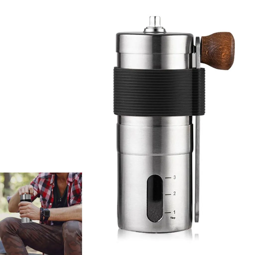 Dopwii Hand coffee grinder, manual coffee mill, ceramic grinding mechanism with 20g capacity, adjustable grind setting, hand coffee grinder for outdoor use