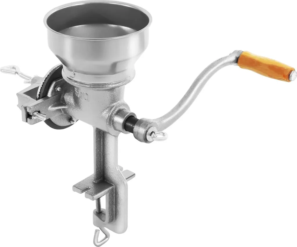 StarTech Hand-cranked grain mill - Manual grain mill - Adjustable grind setting - Cast iron/steel - Capacity 0.5 kg - Table clamp up to 4.5 cm - Silver