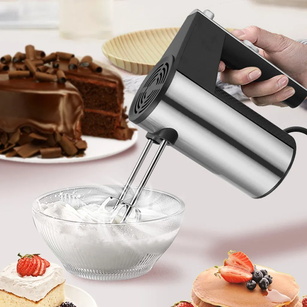 Welikera 350W hand mixer with 5 speeds – with whisk & dough hook, ergonomic handle, for cakes & dough