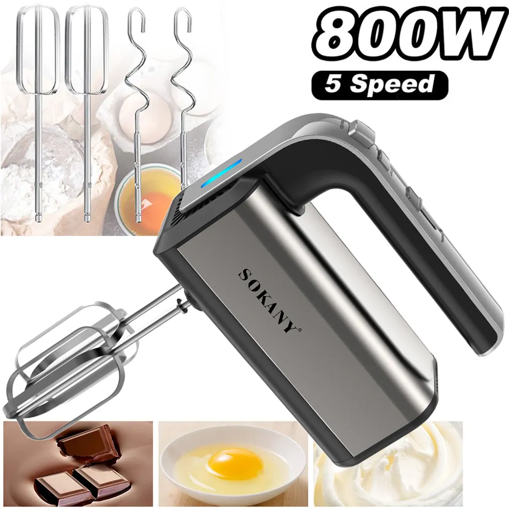 Rosikey Black hand mixer, 800W stainless steel, immersion blender, hand mixer, blending wands, hand mixer