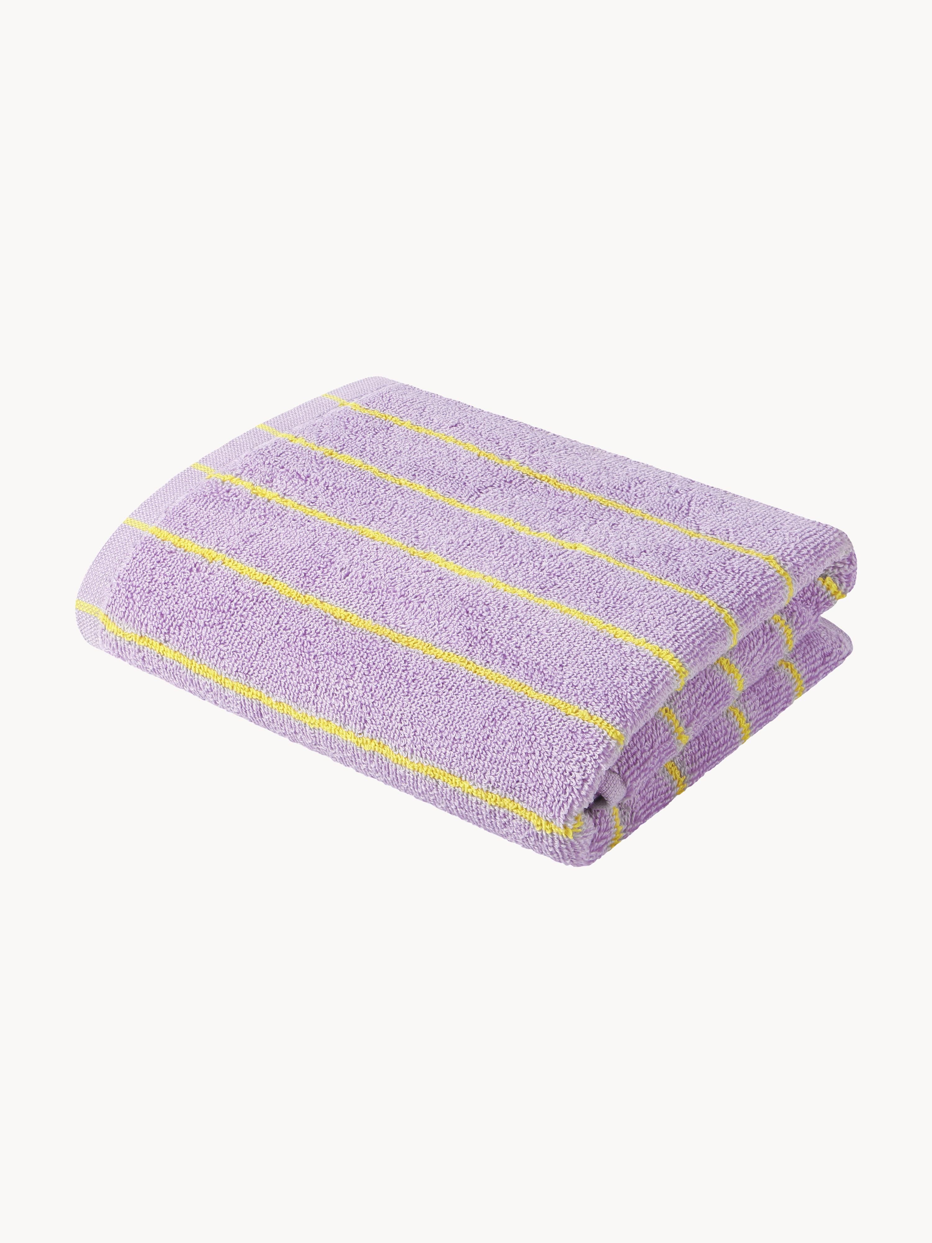 Bongusta Naram cotton towel, available in various sizes, Lavender, light yellow