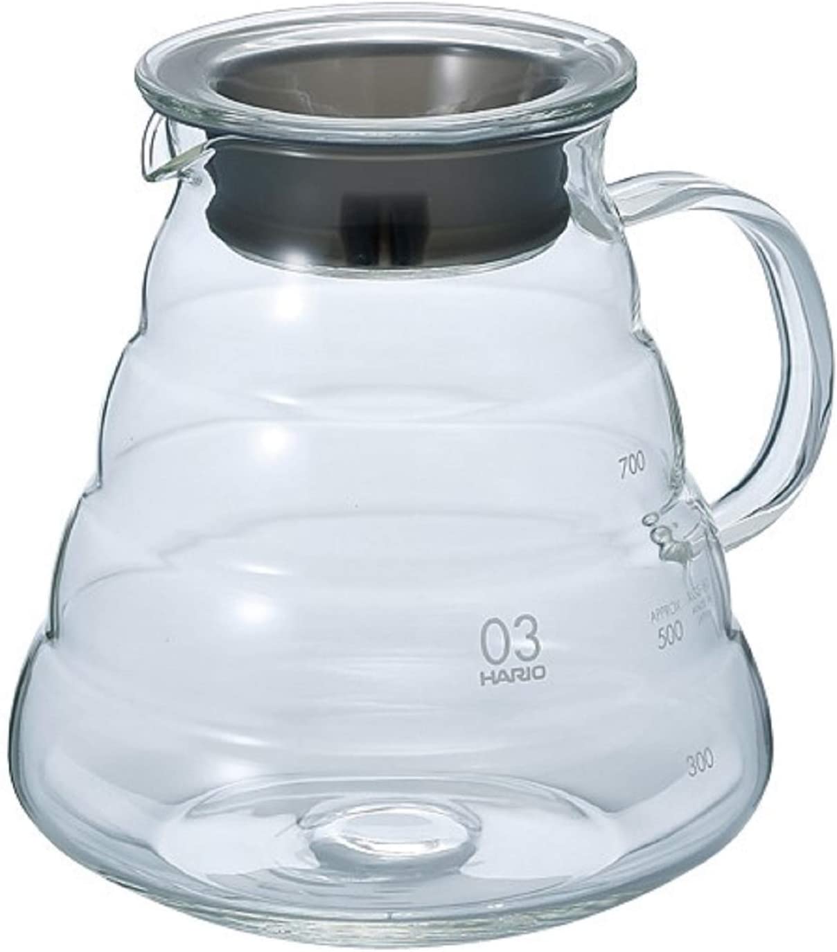 Hario XGS-80TB Kaffeekanne aus Glas / Range Server 800 ml, farblos, 13 x 15,2 x 13 cm