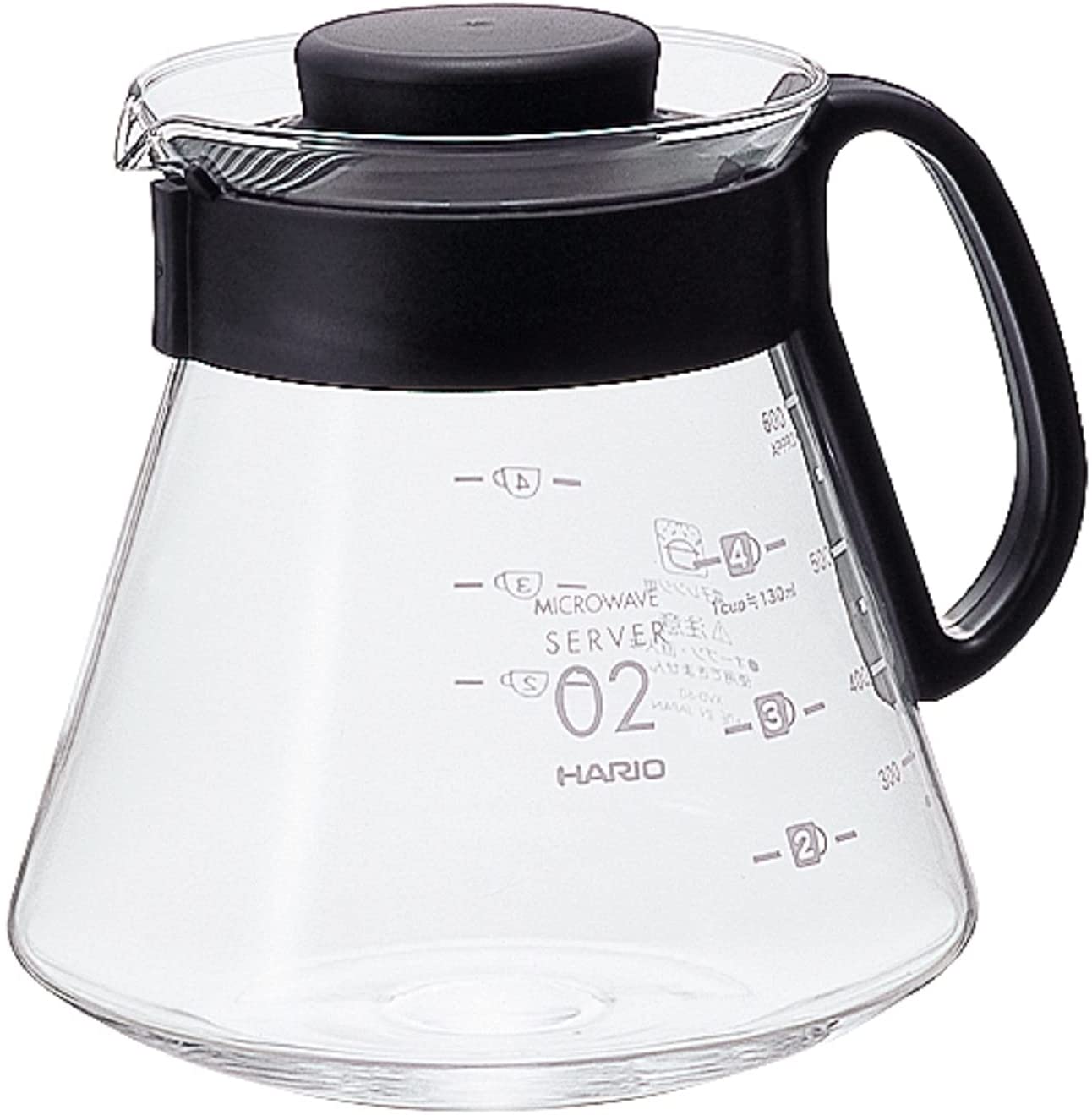 Hario XVD-60B 600 ml 1-Piece Acrylic Range Coffee Server, Black