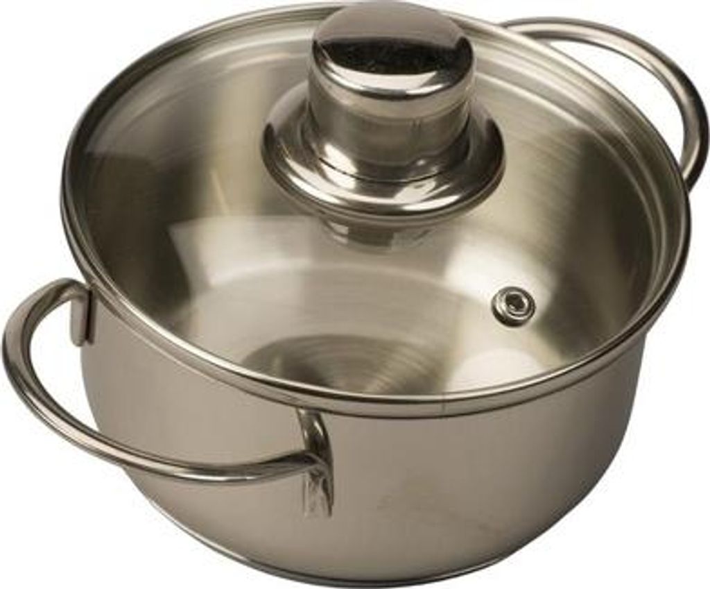 Haute Cuisine stainless steel mini saucepan - Ø 14cm - incl. glass lid, suitable for all types of cookers