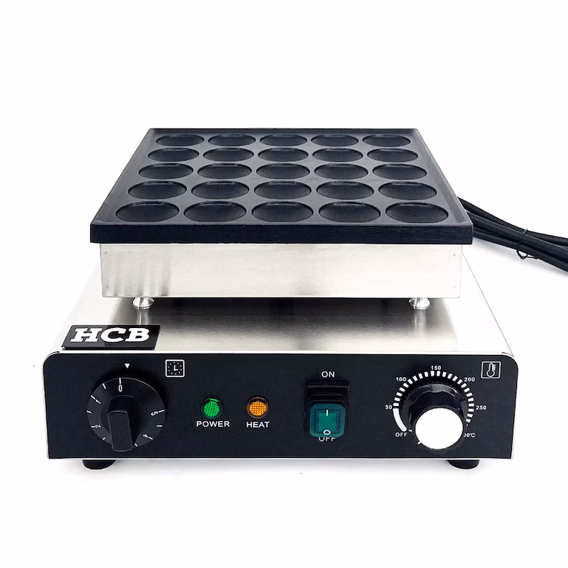 HCB Poffertjesbakplaat - 25 dops - 230V - RVS