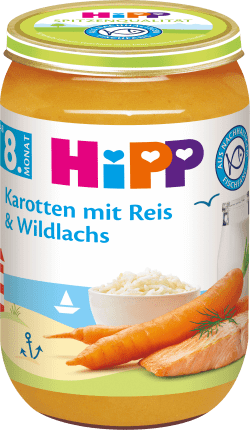 HiPP Menu Carrots with rice & wild salmon from the 8th month, 220 g