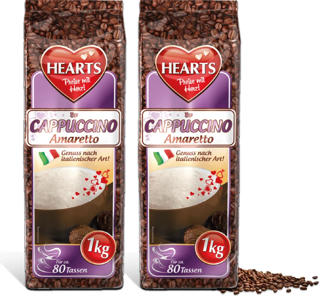 TSI Consumer Goods HEARTS Cappuccino Amaretto 2 x 1kg Coffee Specialty