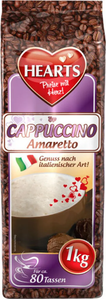 TSI Consumer Goods HEARTS Cappuccino Amaretto 20 x 1kg - Value Pack Christmas Market