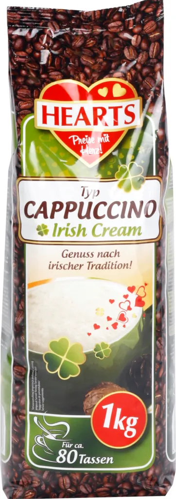 TSI Consumer Goods HEARTS Cappuccino Irish Cream 1kg instant coffee powder