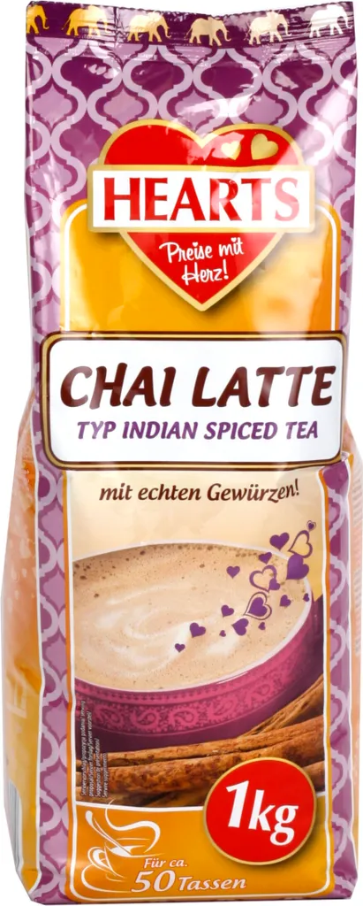 TSI Consumer Goods HEARTS Chai Latte Powder 1kg Instant Tea Drink 65 Cups