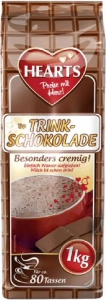 TSI Consumer Goods HEARTS Drinking Chocolate 20 x 1kg - Cocoa Powder Value Pack - Instant Drink Powder