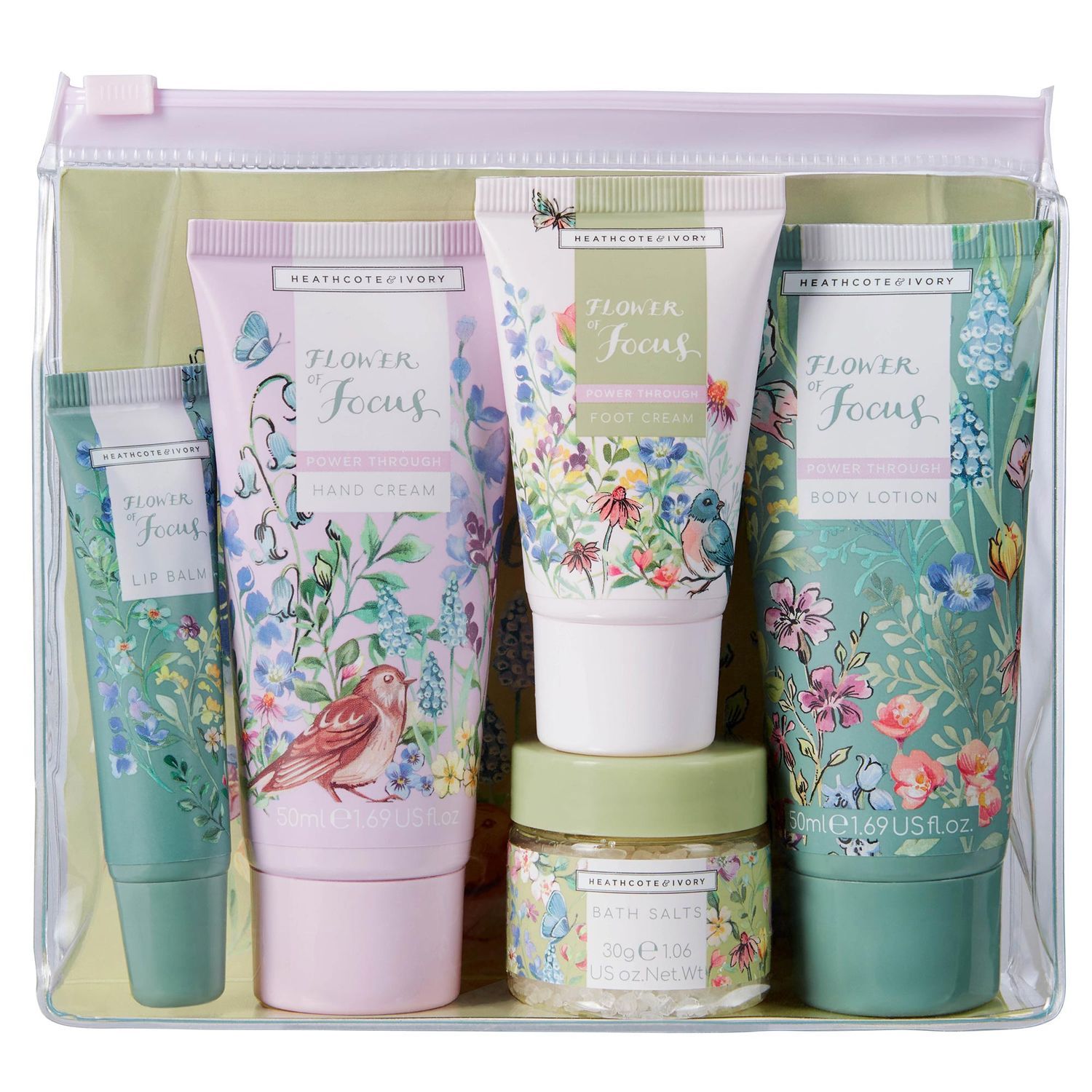 Heathcote & Ivory Flower of Focus Top to Toe Set Lavender Orange Rosemary, 130 ml