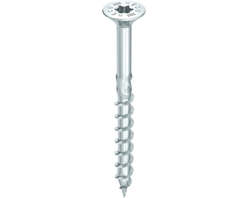 HECO-TOPIX-plus wood screw, countersunk head with milling pockets, TX partial thread, 6x60 mm, blue zinc plated, 200 pieces