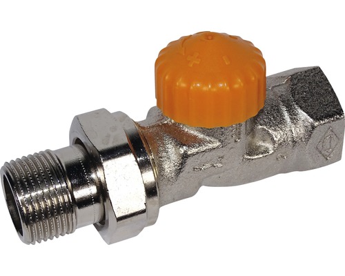 Heimeier thermostat valve lower part Eclipse straight shape 3/4 inch nickel 3932-03.000