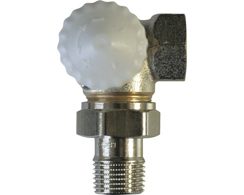 Heimeier thermostat valve lower part V-exact II angle corner shape right pre-adjustable 1/2 inch nickel 3714-02.000