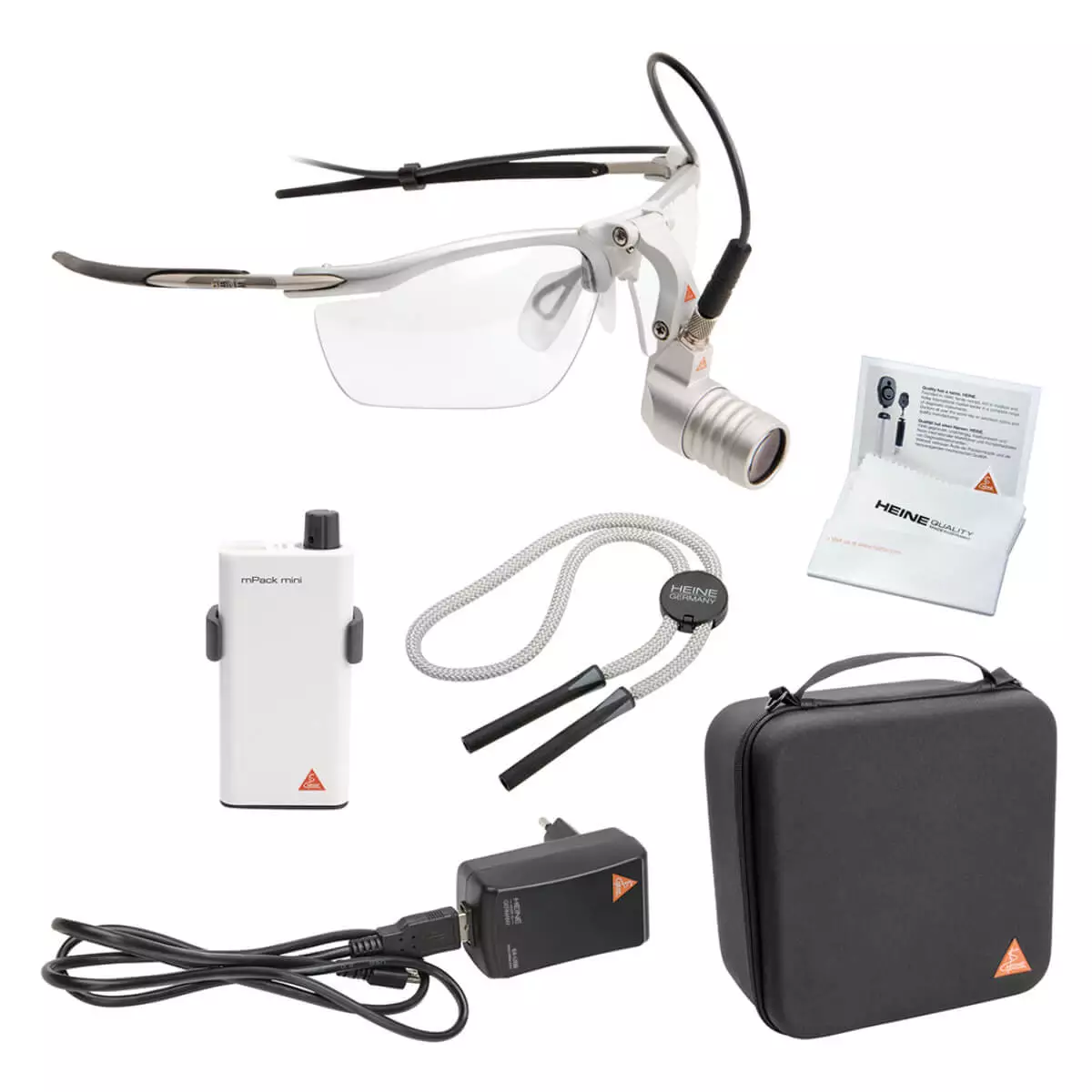 HEINE Optotechnik HEINE MicroLight2 headlamp with mPack mini S-Frame frame