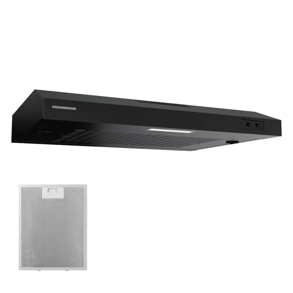 Heinner CH-MD190BK Under-cabinet extractor hood 60 cm, 190 m³/h, 2 speeds, 38 W, 1×1.5 W LED, Black