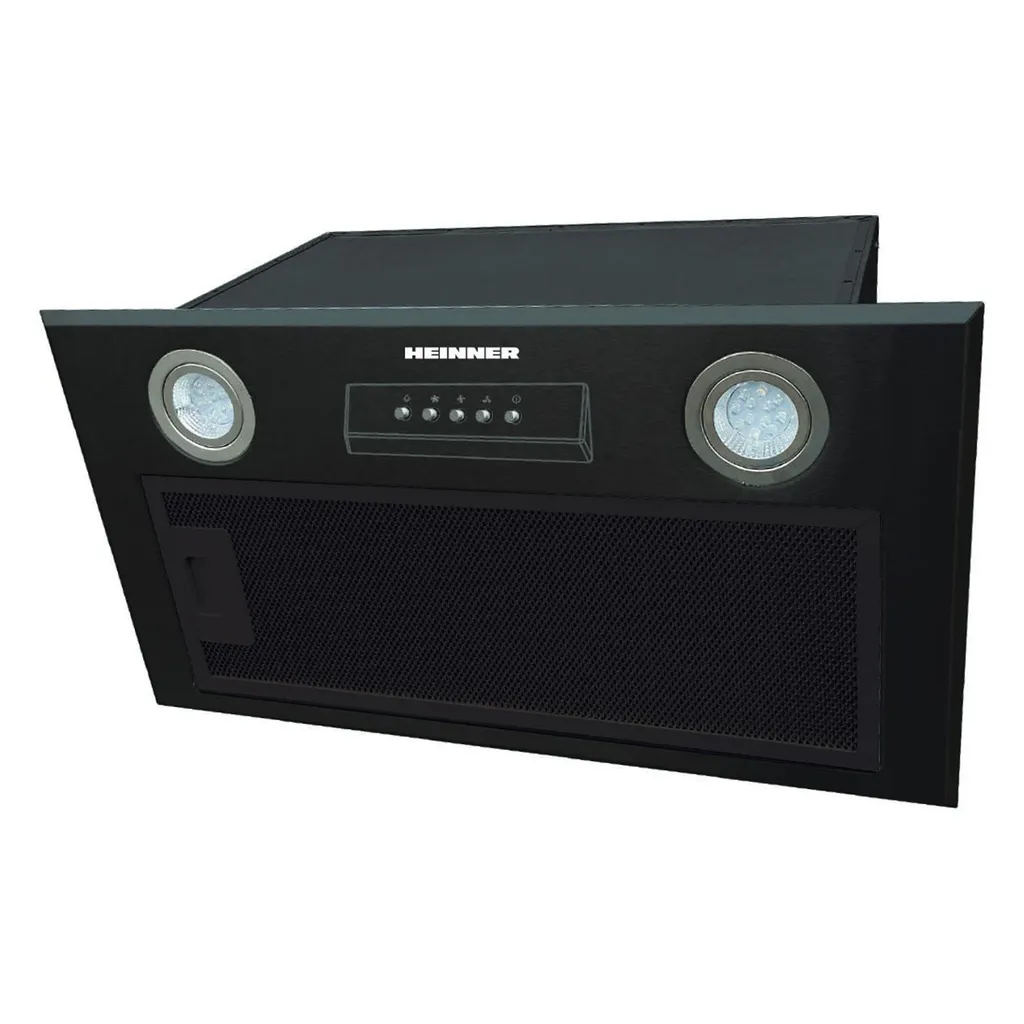 Heinner HBIH-MD600BK Built-in extractor hood 60 cm, 610 m³/h, 3 speeds, 215 W, 2×1.5 W LED, Black
