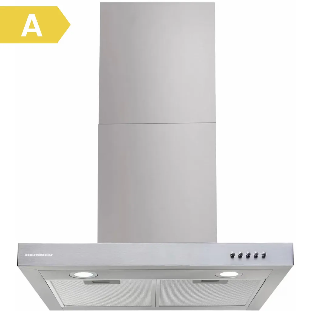 Heinner HDCH-360TSS Wall-Mounted Extractor Hood 60 cm, 276.4 m³/h, 3 Speeds, 65 W Motor, Silver, A