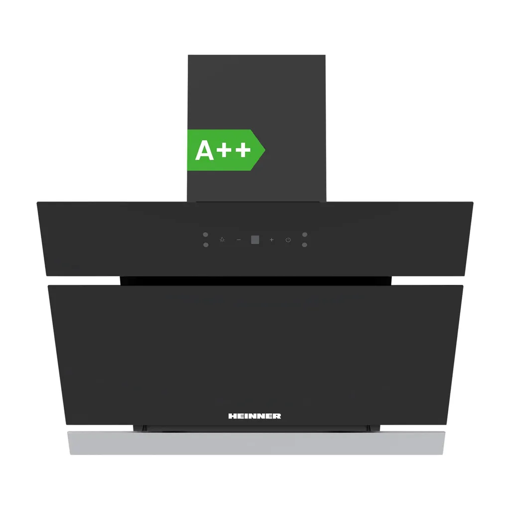 Heinner HDCH-MD620RGBK Slanted extractor hood 60 cm, 650 m³/h, 4 speeds, 1×80 W motor, touch control, A++